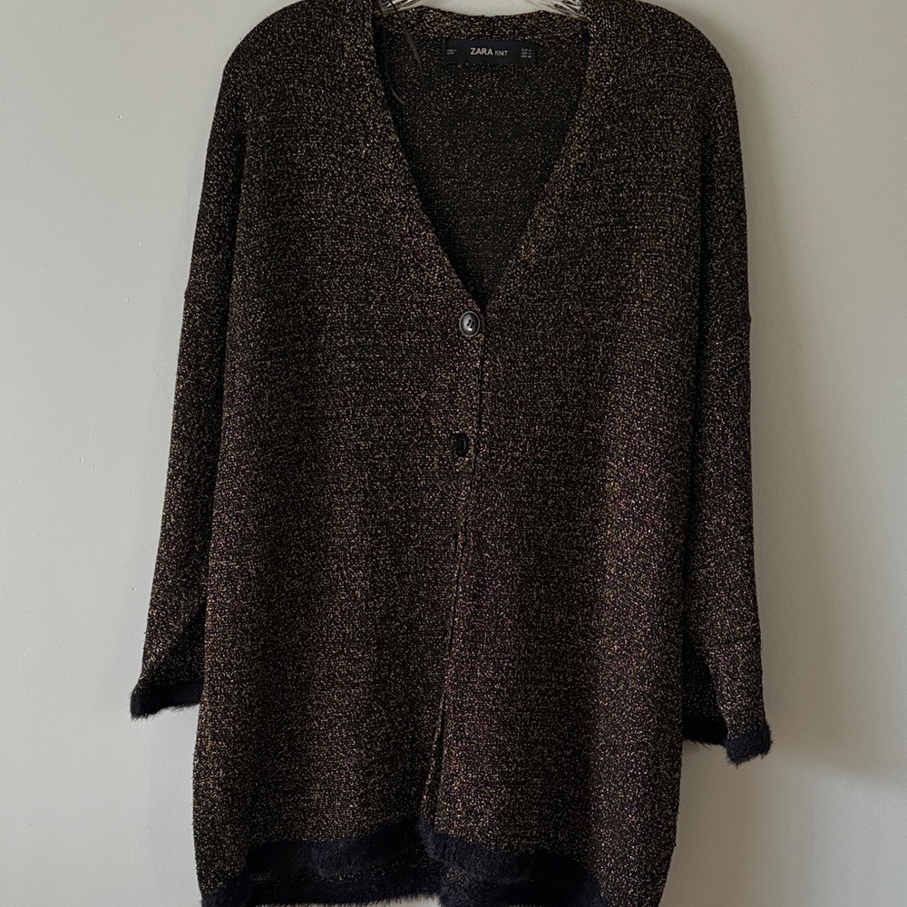 Zara black and gold sparkle sweater